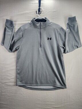 Under Armour Light Gray 1/4 Zip Pullover with Black Logo